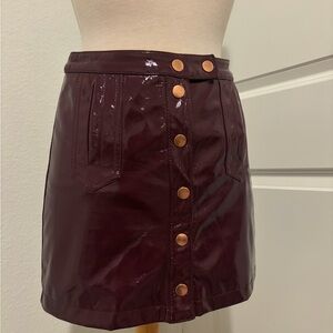 Forever 21 Glossy Maroon Mini Skirt